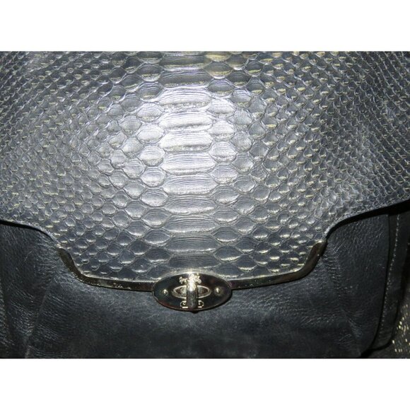 Coach 2013 Madison glitter python Sadie Flap Leather Crossbody Satchel in Black - Picture 3 of 13